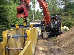 Verbaugreifer für den Kanalbau